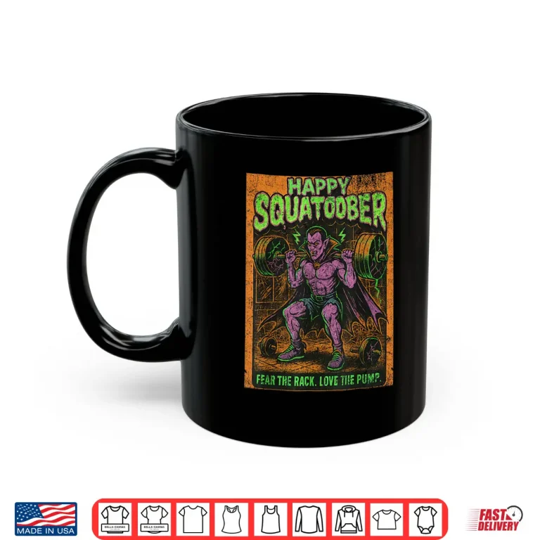 Mug Happy Squatober Leg Day Challenge Vintage Halloween Monster Shirt