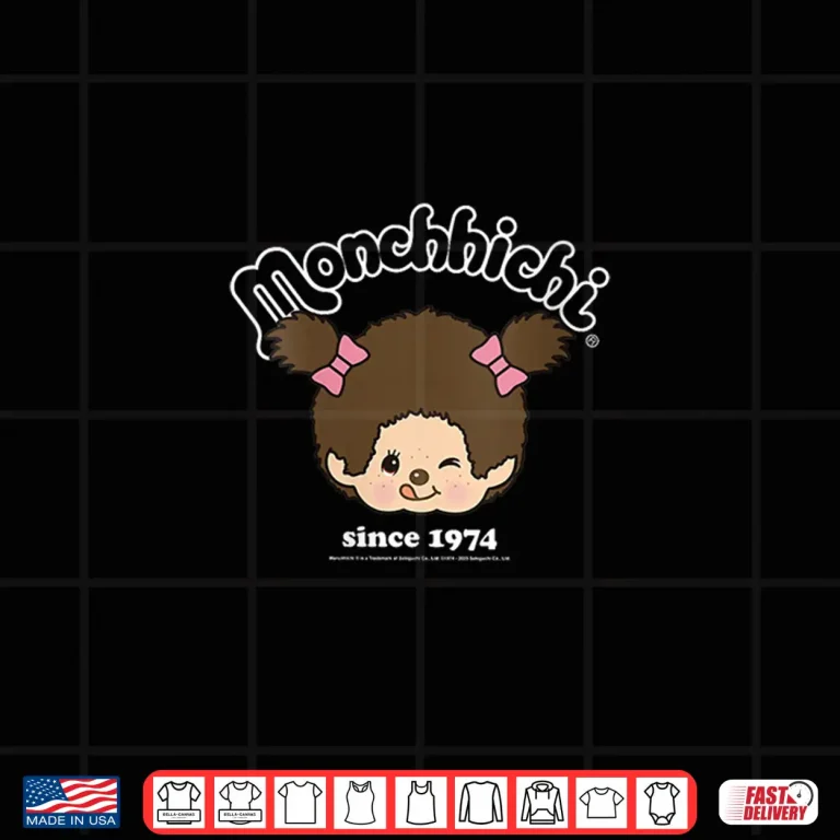 Monchhichi Since 1974 Happy Little Fluffy Girl Shirt 4 Design Monchhichi Since 1974 Happy Little Fluffy Girl Shirt