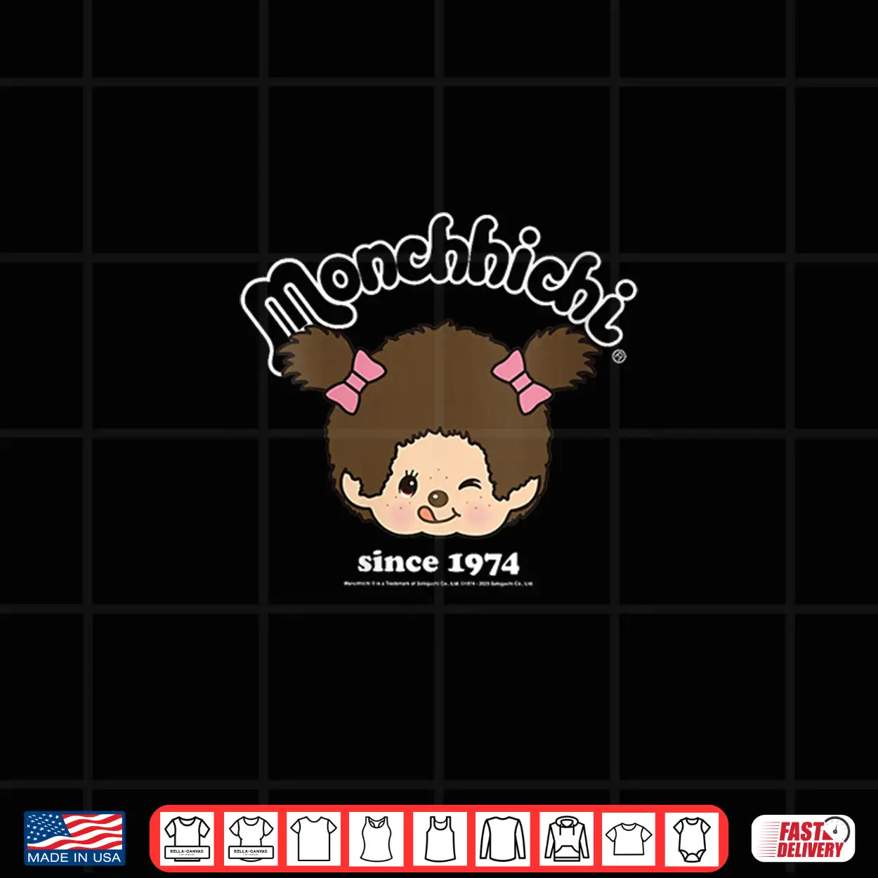 Monchhichi Since 1974 Happy Little Fluffy Girl Shirt Monchhichi Since 1974 Happy Little Fluffy Girl Shirt