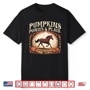 Pumpkins Ponies & Plaid Retro Shirt