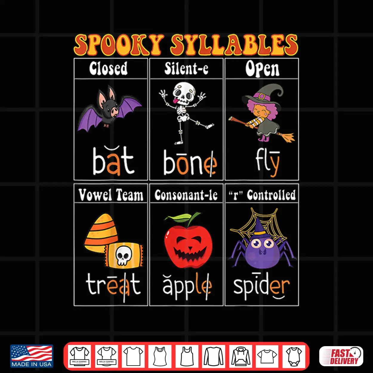 Spooky Syllables Teacher Halloween Educational Kids Shirt Spooky Syllables Teacher Halloween Educational Kids Shirt