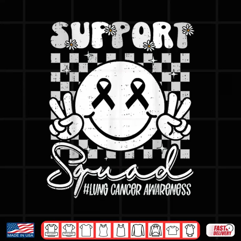 Design Support Lung Cancer Awareness Smile White Ribbon Shirt