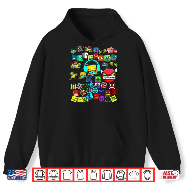 Hoodie Video Gamer Lover Dash Video Game Geometry Shirt