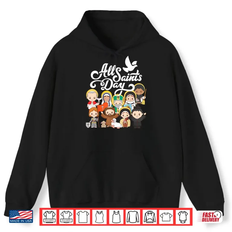 Hoodie All Saints Day Kids Catholic St Francis Therese Joan of Arc Shirt