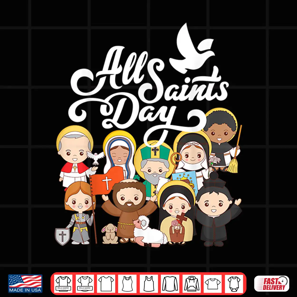 All Saints Day Kids Catholic St Francis Therese Joan Of Arc Shirt All Saints Day Kids Catholic St Francis Therese Joan Of Arc Shirt