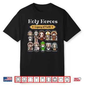 Holy Heroes Legacy Of Faith Catholic Saints Collection Chibi Shirt