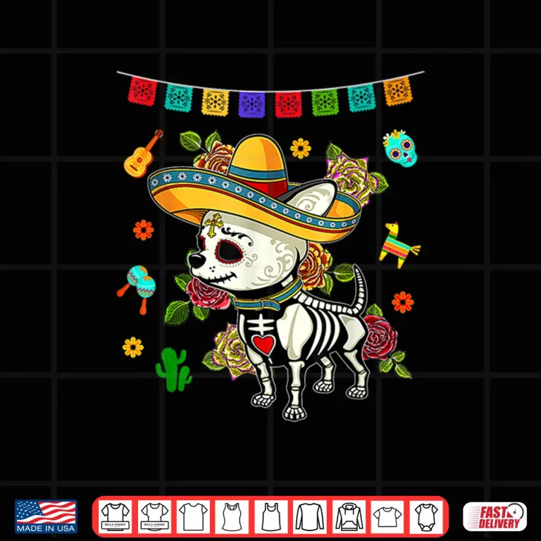 Design De Los Muertos La Catrina Day of The Dead Dog Sugar Skull Shirt