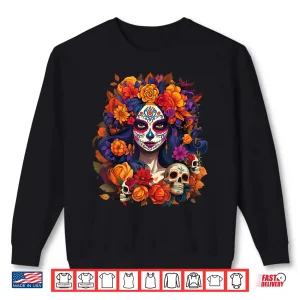 Sweatshirt De Los Muertos La Catrina Day of The Dead Sugar Skull Shirt