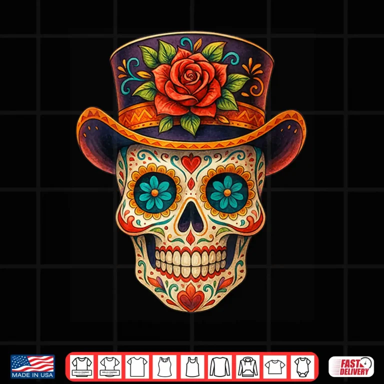Design Dia De Los Muertos Day of The Dead Sugar Skull Art Shirt
