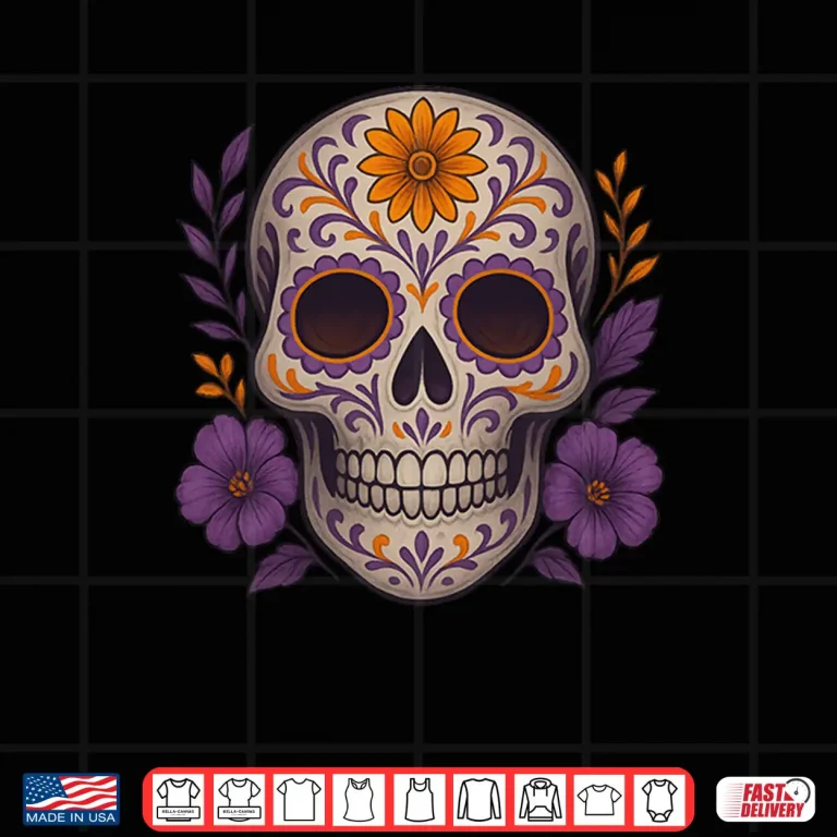 Design Dia De Los Muertos Day of The Dead Sugar Skull Halloween Shirt