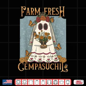 Design Farm Fresh Cempasuchil Ghost Day of The Dead Halloween Shirt