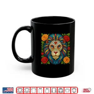 Mug Sugar Skull Lion Dia de Muertos Halloween Day of The Dead Shirt