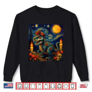 Sweatshirt Sugar Skull T Rex Dia de Muertos Halloween Day of The Dead Shirt