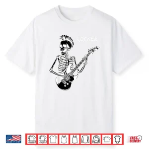 Rocker Skeleton Guitar Skater Cool Halloween Punk Rock Shirt