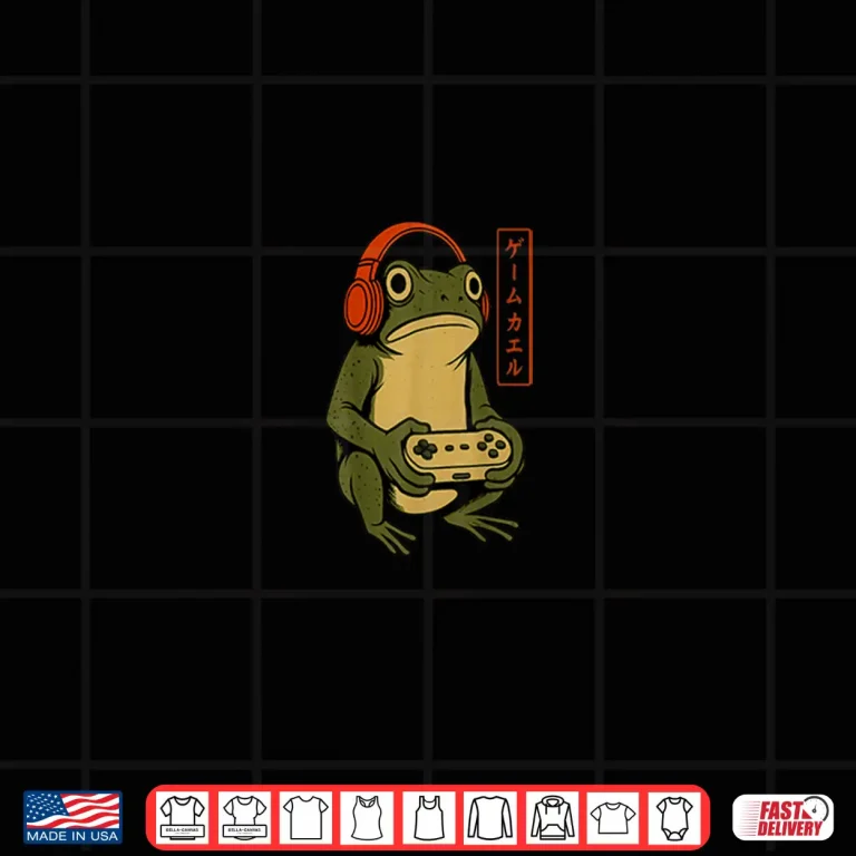 Design Frog Art Japanese Gamer Vintage Gaming Shirt