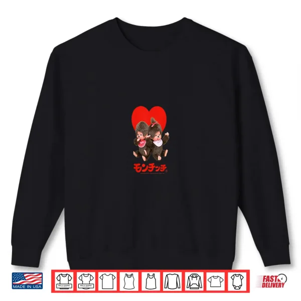 Sweatshirt Monchhichi Valentines Day Cute Little Fluffy Duo Shirt