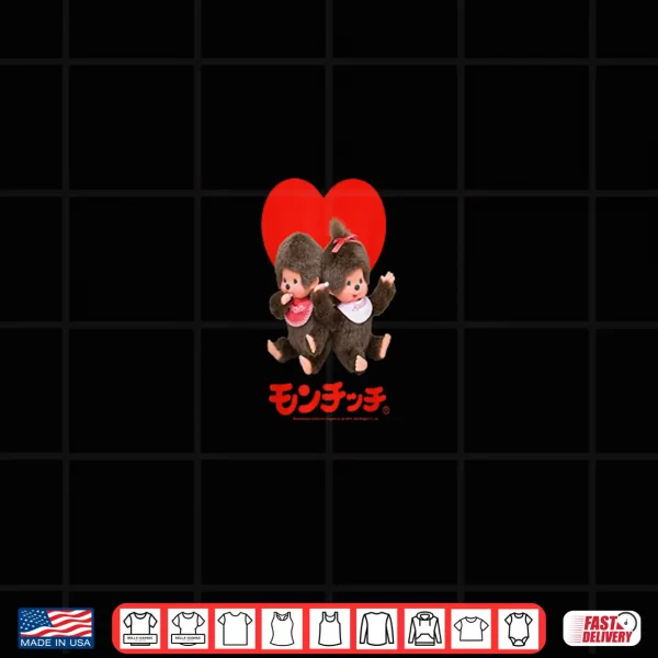 Design Monchhichi Valentines Day Cute Little Fluffy Duo Shirt