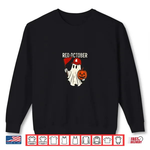 Sweatshirt Red October Retro Ghost Pumpkin Shirt