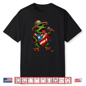 Rican Sapo Concho Coqui Frog Funny Puerto Rico Flag Hispanic Shirt