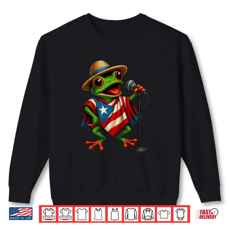 Sweatshirt Rican Sapo Concho Coqui Frog Funny Puerto Rico Flag Hispanic Shirt