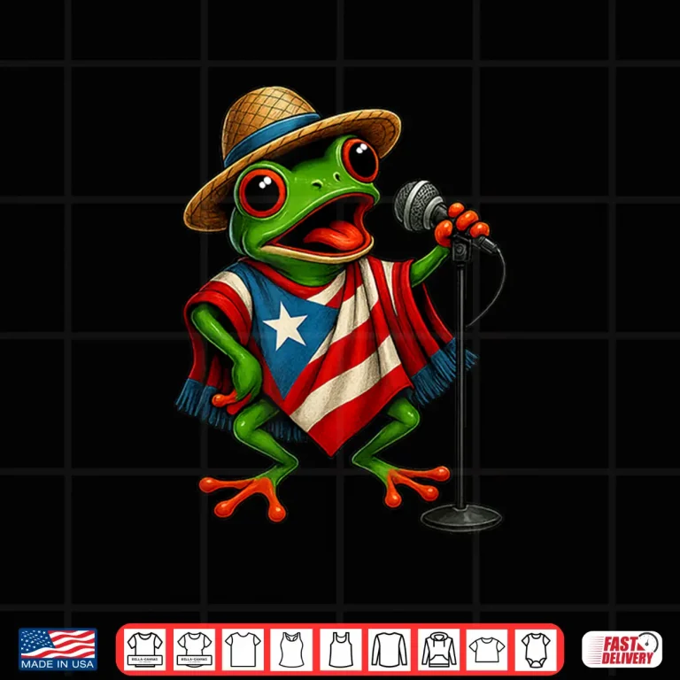 Design Rican Sapo Concho Coqui Frog Funny Puerto Rico Flag Hispanic Shirt