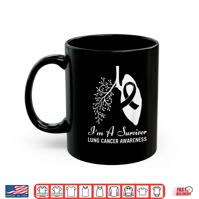 Mug Survivor Lung Cancer Month Awareness White Ribbon Support Shirt
