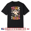 Trick Or Three 3 Years Old Birthday Groovy Ghost Halloween Shirt