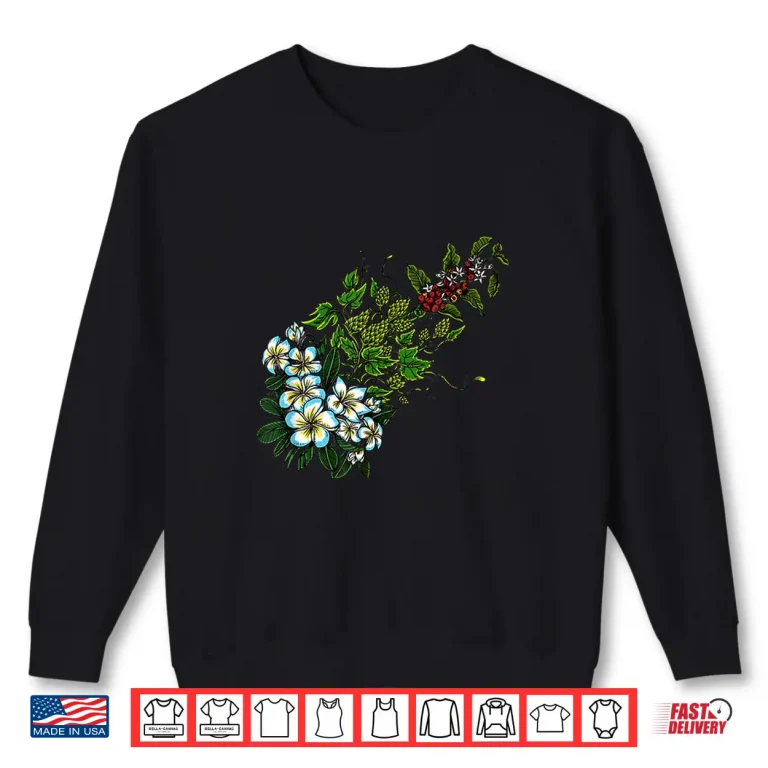 Tropical Plumeria Blossoms Green Hops Coffee Cherries Shirt 2 Sweatshirt Tropical Plumeria Blossoms Green Hops Coffee Cherries Shirt