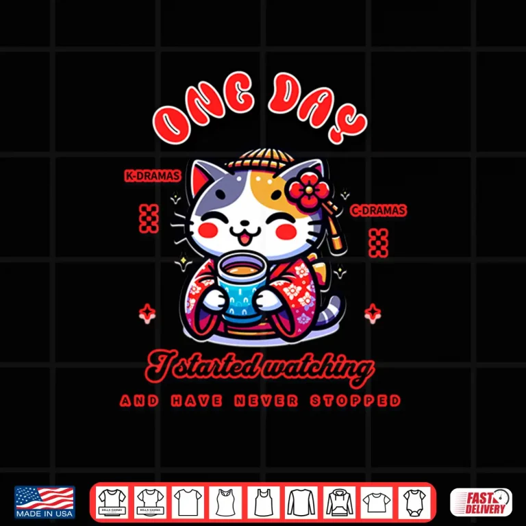 Cat Watching K Dramas And C Dramas Cute Shirt 4 Design Cat Watching K Dramas and C Dramas Cute Shirt