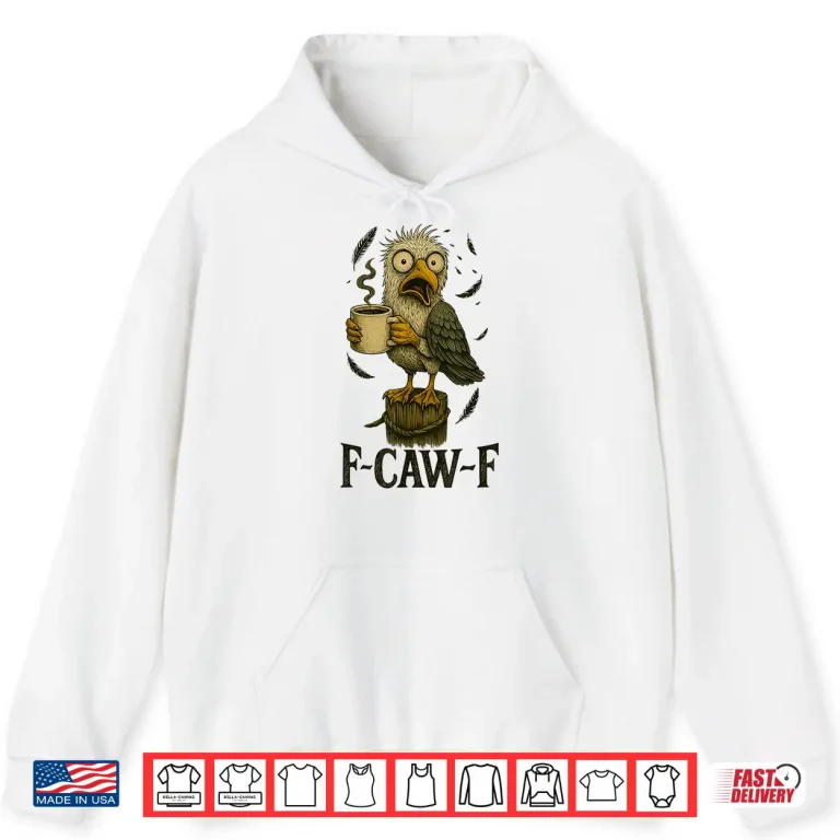 Hoodie FCawF Vintage Seagull Funny Tired Bird Drinking Coffee Shirt