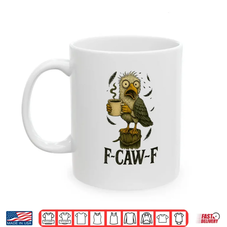Mug FCawF Vintage Seagull Funny Tired Bird Drinking Coffee Shirt