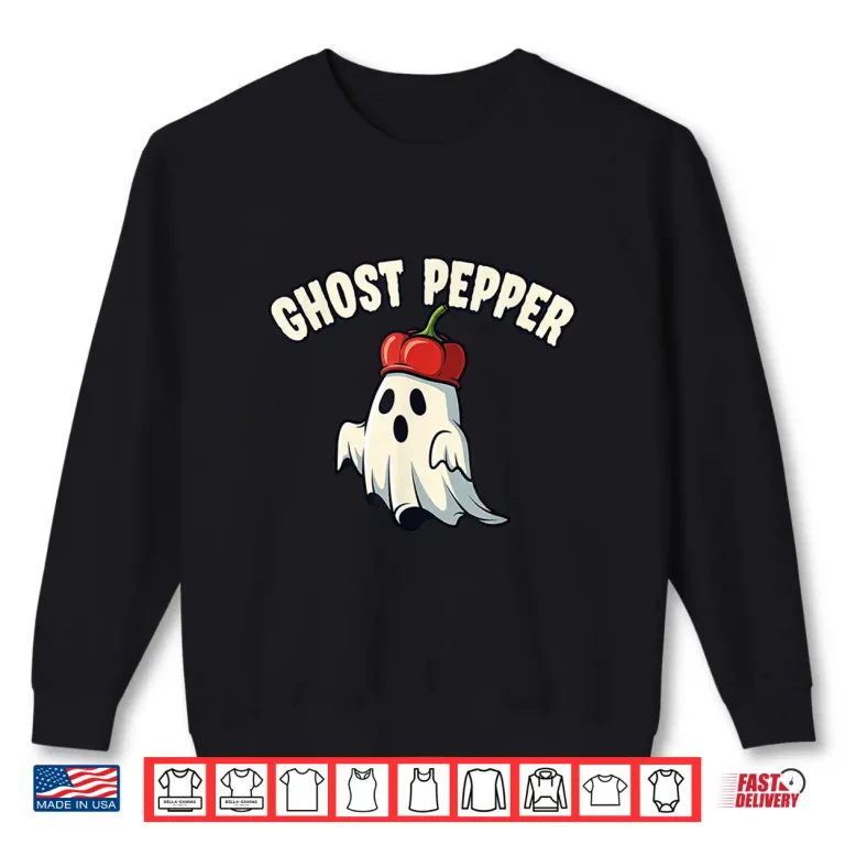 Sweatshirt Ghost Pepper Spicy Food Halloween Pun Shirt