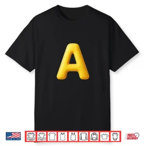 Big Yellow Letter A Halloween Costume Shirt