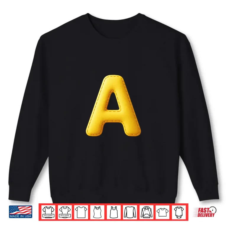Sweatshirt Big Yellow Letter A Halloween Costume Shirt