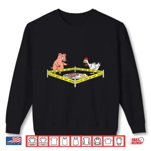 Sweatshirt Crime Scene Bacon Egg Pig Chicken Food Thanksgiving Shirt