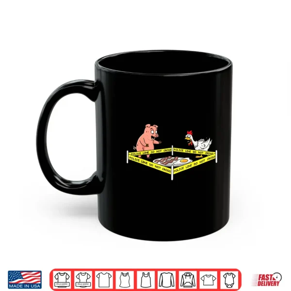 Mug Crime Scene Bacon Egg Pig Chicken Food Thanksgiving Shirt