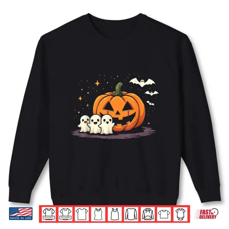 Sweatshirt Halloween Gamer Pumpkin Eating Ghost Costume Shirt