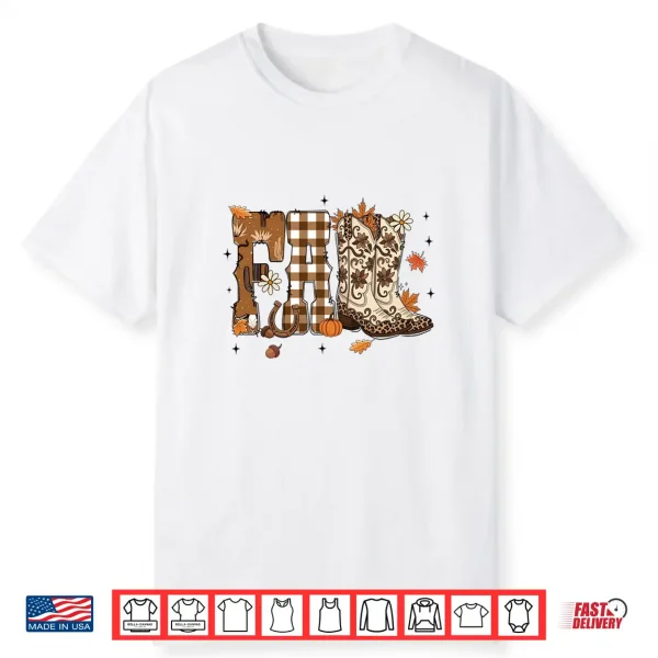 Howdy Fall Country Western Cowboy Boots Thanksgiving Autumn Shirt