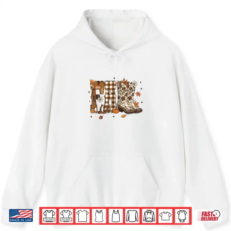 Hoodie Howdy Fall Country Western Cowboy Boots Thanksgiving Autumn Shirt