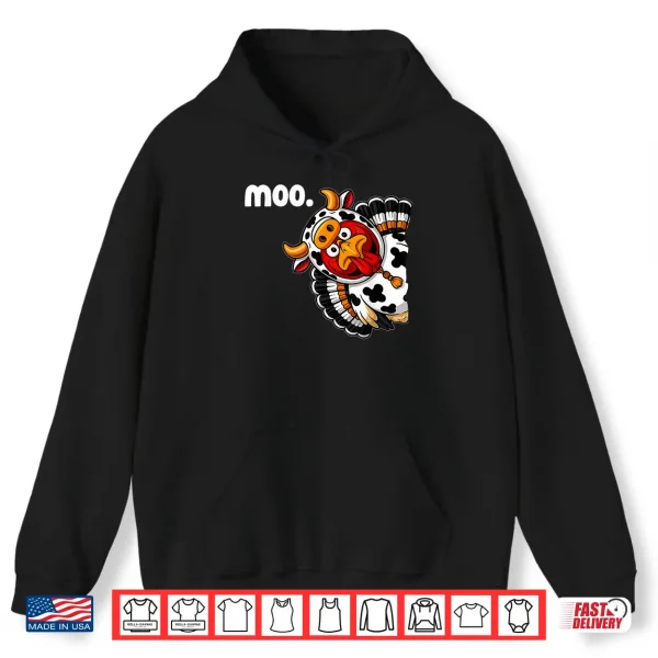 Hoodie Moo Turkey Cow Costume Fall Thanksgiving Shirt