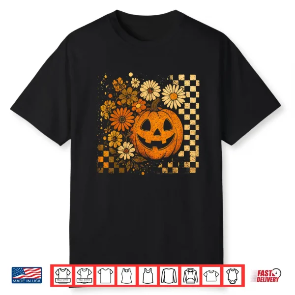 Pumpkin Sunflower Daisy Thanksgiving Halloween Fall Shirt