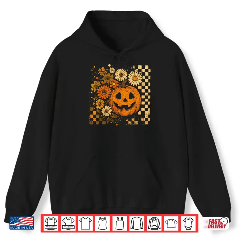 Hoodie Pumpkin Sunflower Daisy Thanksgiving Halloween Fall Shirt