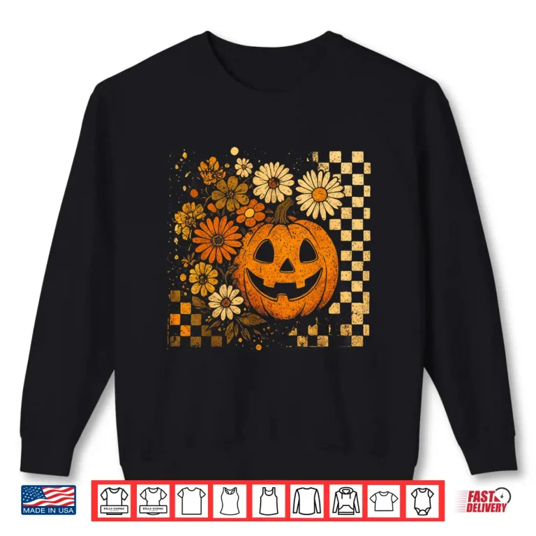 Sweatshirt Pumpkin Sunflower Daisy Thanksgiving Halloween Fall Shirt