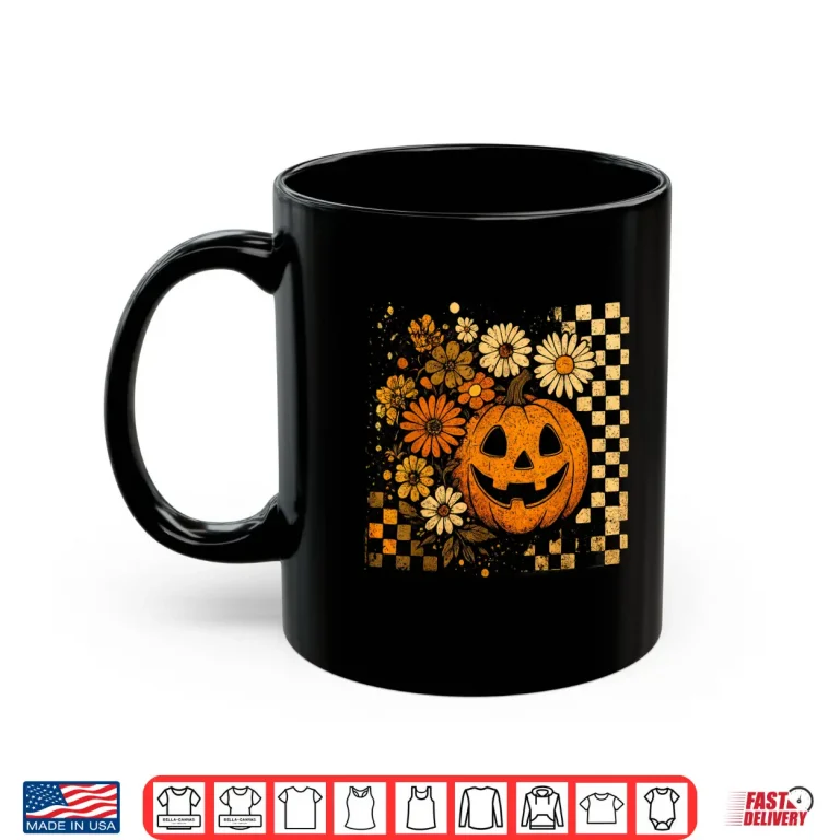 Mug Pumpkin Sunflower Daisy Thanksgiving Halloween Fall Shirt
