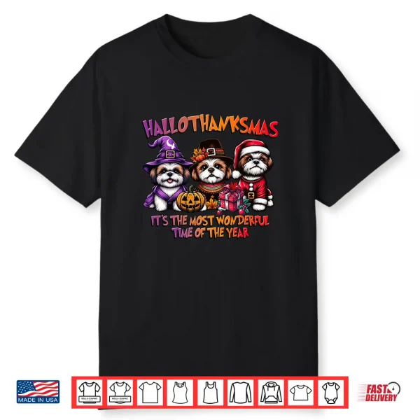 Shih Tzu Halloween Thanksgiving Christmas Shirt