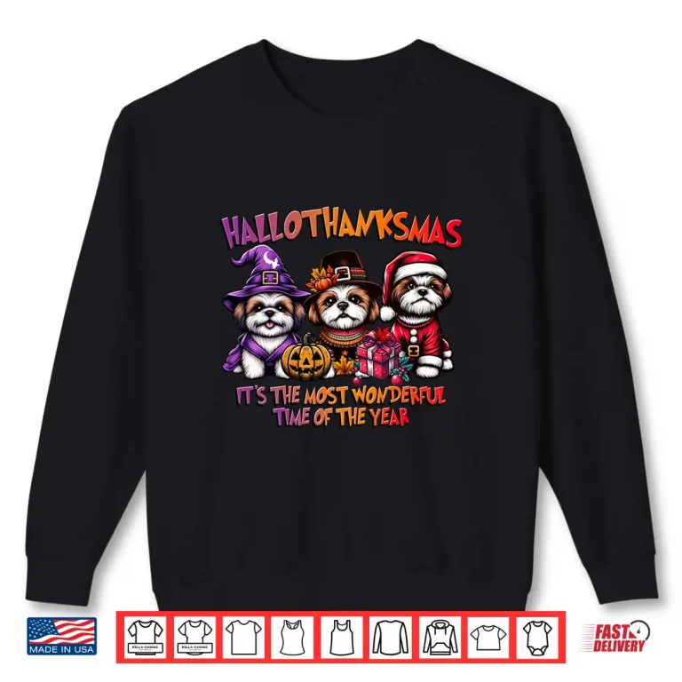 Sweatshirt Shih Tzu Halloween Thanksgiving Christmas Shirt