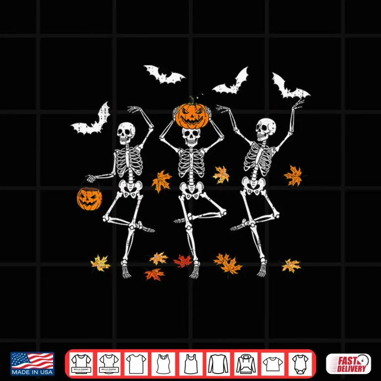 Design Skeleton Spooky Dancing Fall Halloween Thanksgiving Dance Shirt