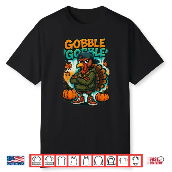 Thanksgiving Shirt For Boys Kids Youth Hip Hop Turkey Shirt