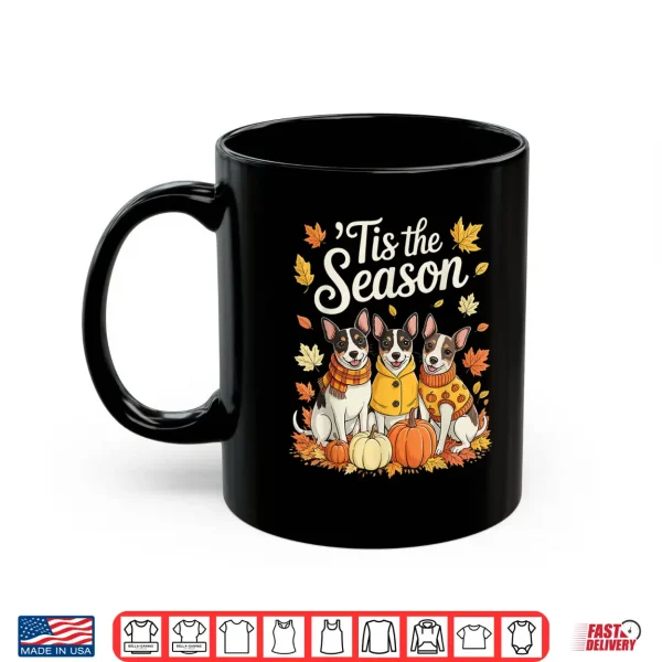 Mug Tis The Season Rat Terrier Fall Autumn Pumpkin Dog Shirt