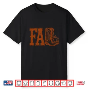 Western Cowboy Thanksgiving Fall Boots Pumpkin Cowgirl Shirt